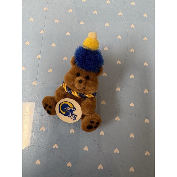 Vintage Karanne Fuzzy Teadybear St Louis/Los Angeles Rams Lapel/Hat Pin 1980’s - Picture 2 of 7